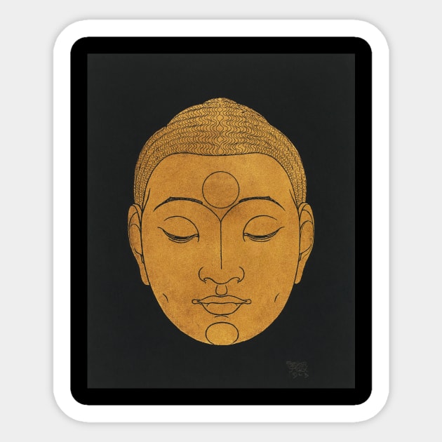 Head of Buddha 1943 Sticker by CROWNLIGHT